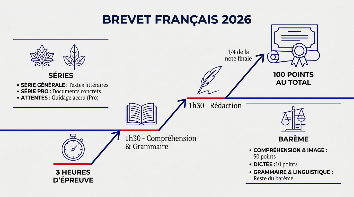 Barème de l'épreuve de français au Brevet 2026