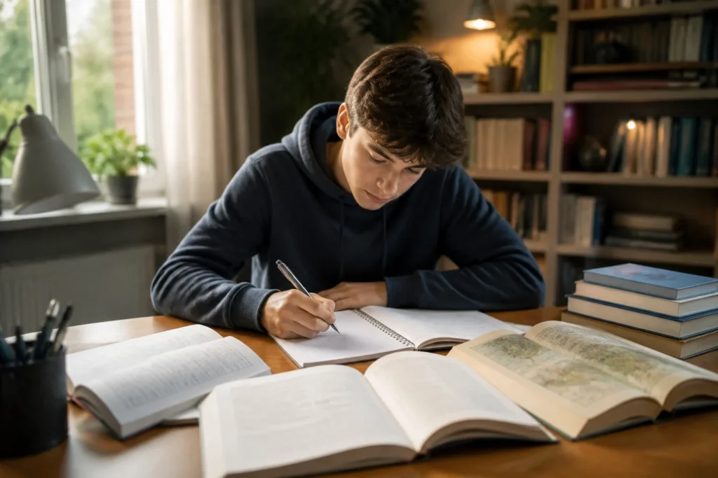 Etudiant concentre