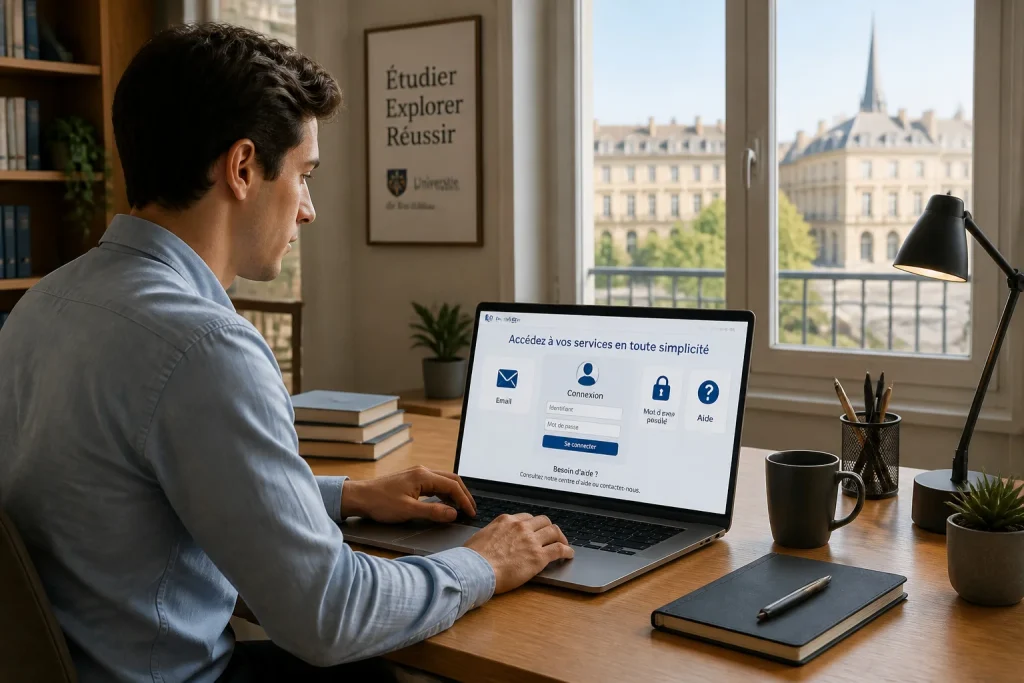 Etudiant accedant a ses services en ligne