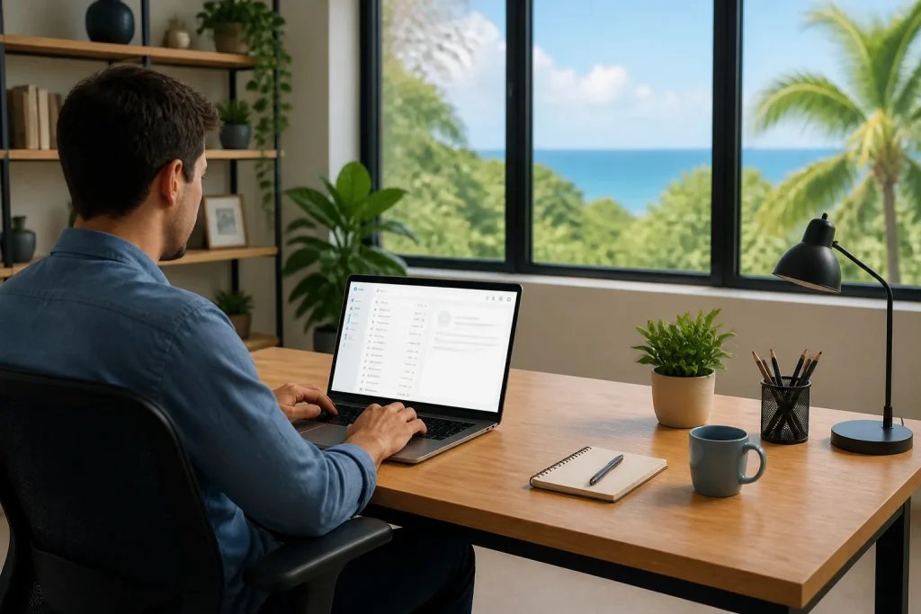 Travail serein avec vue sur locean
