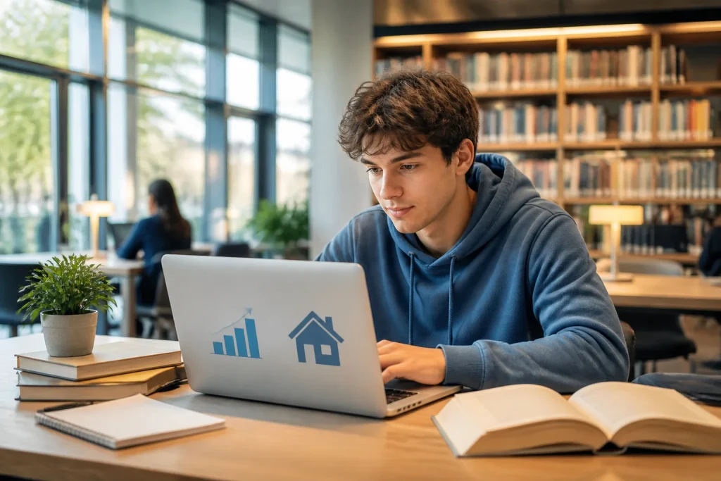 Etudiant concentre sur son avenir